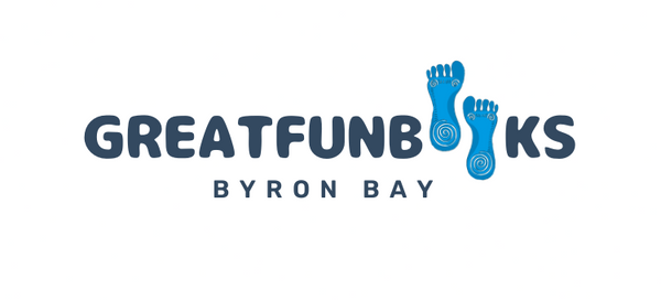 Logo of GREAT FUN BOOKS Byron Bay on a white background
